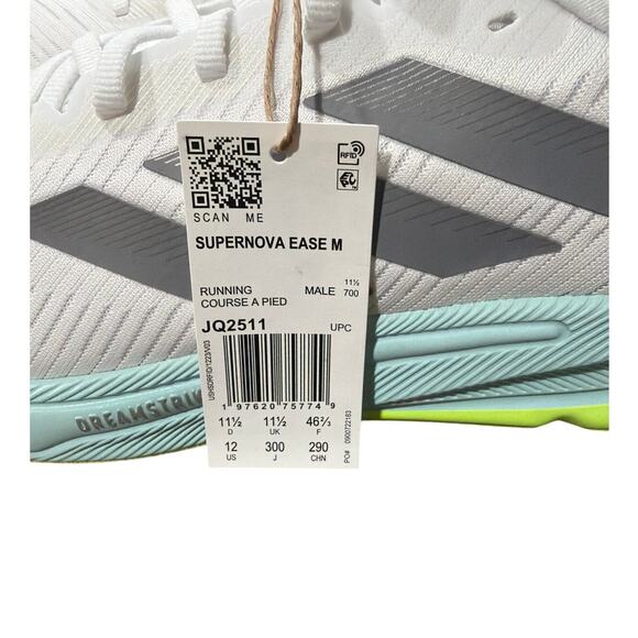 ADIDAS JQ2511 Supernova Ease Shoes Cloud White/Grey/Auqa Size 12 New main image 3